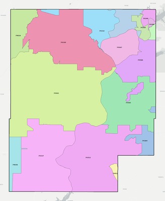 Mayes County OK ZIP code boundaries map