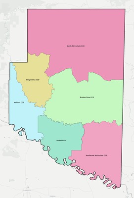 McCurtain County OK townships and subdivisions map