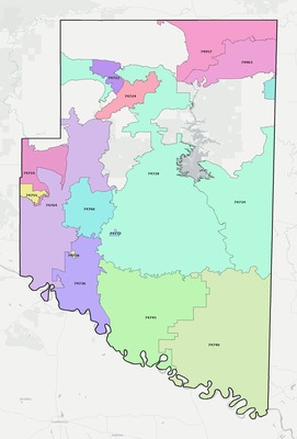 McCurtain County OK ZIP code boundaries map