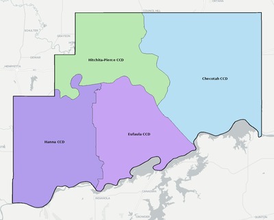 McIntosh County OK townships and subdivisions map