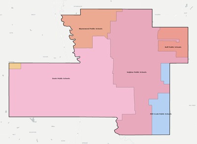 Murray County OK school district boundaries map