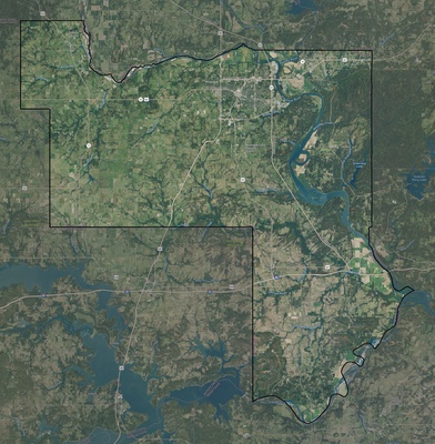 Muskogee County OK USGS imagery and topo map