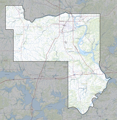 Muskogee County OK USGS topo map