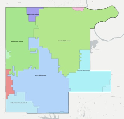 Noble County OK school district boundaries map