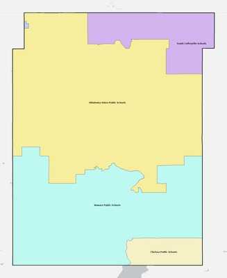 Nowata County OK school district boundaries map