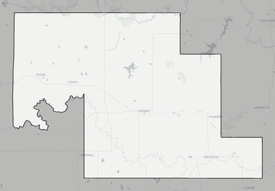 Okfuskee County OK county basemap context