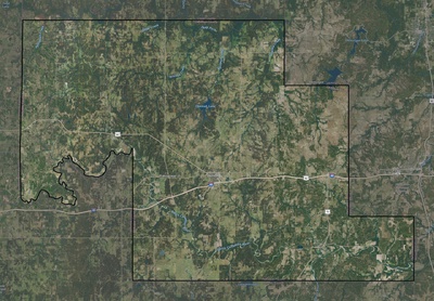 Okfuskee County OK USGS imagery and topo map