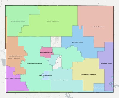 Oklahoma County OK school district boundaries map