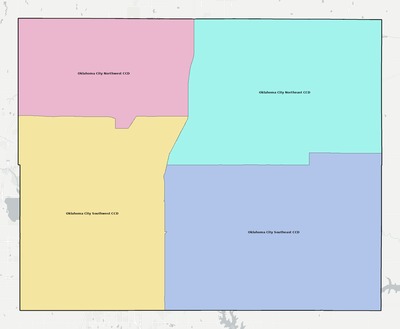 Oklahoma County OK townships and subdivisions map
