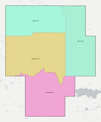 Okmulgee County OK townships and subdivisions map