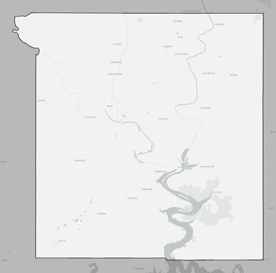 Ottawa County OK county basemap context