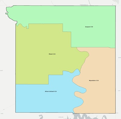 Ottawa County OK townships and subdivisions map