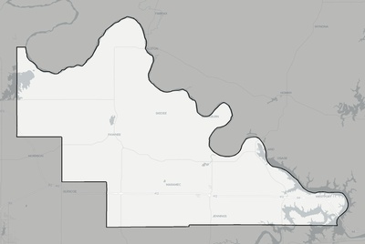 Pawnee County OK county basemap context