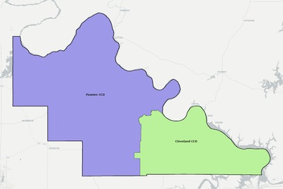 Pawnee County OK townships and subdivisions map