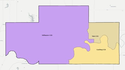Payne County OK townships and subdivisions map