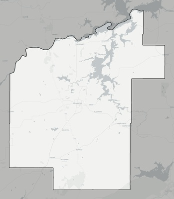Pittsburg County OK county basemap context