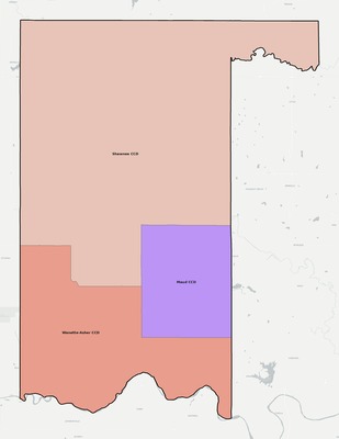 Pottawatomie County OK townships and subdivisions map
