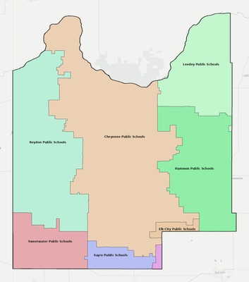 Roger Mills County OK school district boundaries map