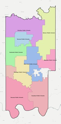 Seminole County OK school district boundaries map