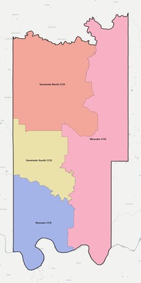 Seminole County OK townships and subdivisions map
