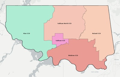Sequoyah County OK townships and subdivisions map