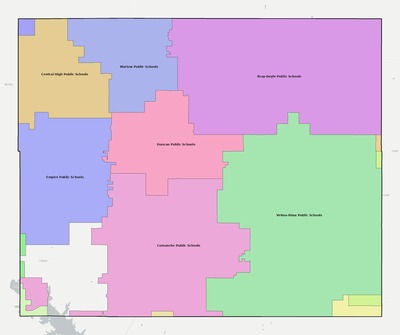Stephens County OK school district boundaries map