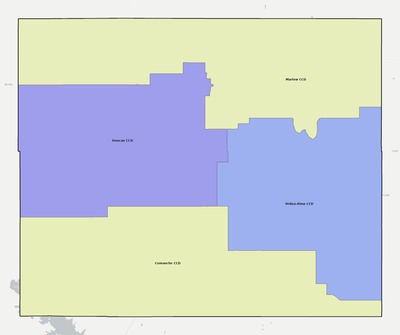 Stephens County OK townships and subdivisions map