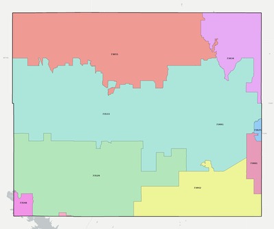Stephens County OK ZIP code boundaries map