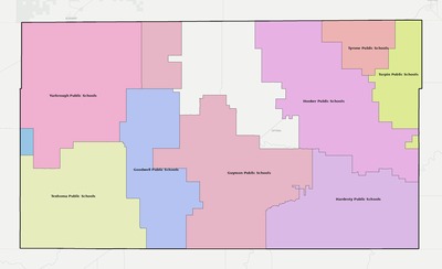 Texas County OK school district boundaries map