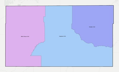 Texas County OK townships and subdivisions map