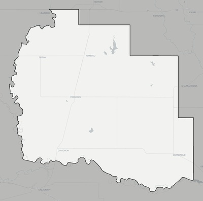 Tillman County OK county basemap context