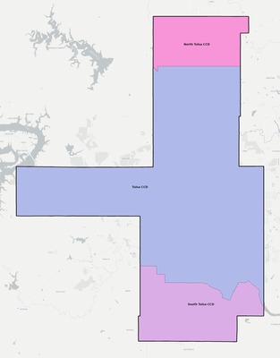 Tulsa County OK townships and subdivisions map