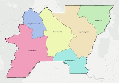 Baker County OR townships and subdivisions map