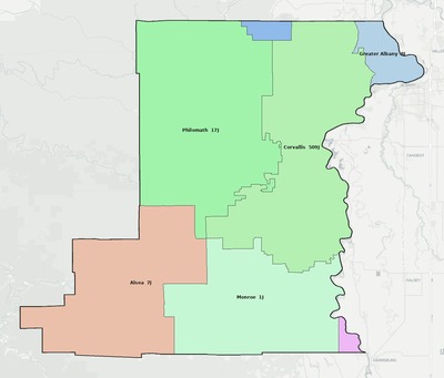 Benton County OR school district boundaries map