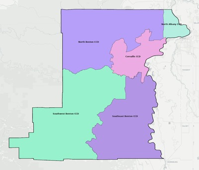 Benton County OR townships and subdivisions map