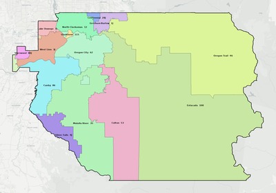 Clackamas County OR school district boundaries map
