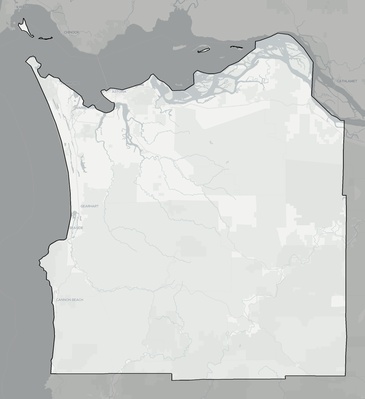 Clatsop County OR county basemap context