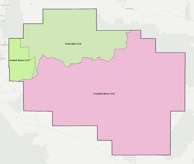 Crook County OR townships and subdivisions map