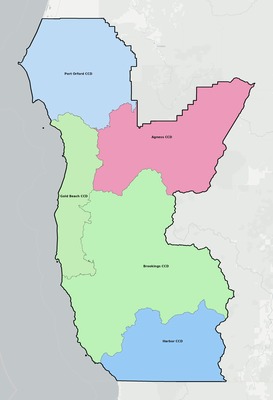 Curry County OR townships and subdivisions map