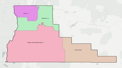 Deschutes County OR school district boundaries map