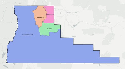 Deschutes County OR townships and subdivisions map