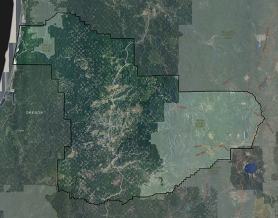 Douglas County OR USGS imagery and topo map