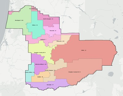 Douglas County OR school district boundaries map