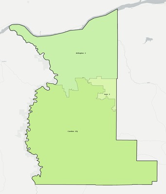 Gilliam County OR school district boundaries map