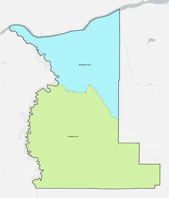Gilliam County OR townships and subdivisions map