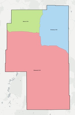 Harney County OR townships and subdivisions map