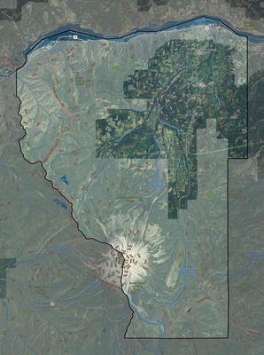 Hood River County OR USGS imagery and topo map