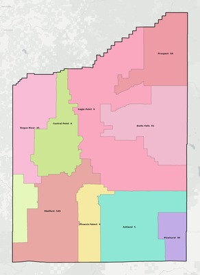 Jackson County OR school district boundaries map