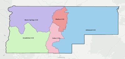 Jefferson County OR townships and subdivisions map