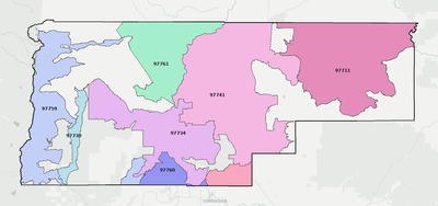 Jefferson County OR ZIP code boundaries map